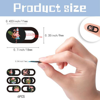 6Pcs 6 Styles Flamingo Camera Cover Slide Sticker 0.04 Inch Privacy Guard Accessories, Computer Camera Cover Cute Protector Blocker for Desktop Loptop Tablet Notebook Mini PC Office Use - color: Flamingo