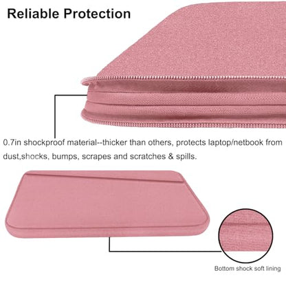 15.6 inch Laptop Case, Slim Computer Carrying Bag Protective Cover Briefcase with Front Pocket, Durable Laptop Sleeve for 15-16 Inch HP, Dell, Lenovo, Asus- Red Pink - color: Red Pink, size: 15.6 Inch