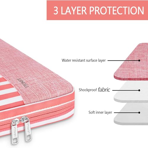 Ytonet Laptop Sleeve Case 16 inch, 15-15.6 Inch Laptop Cover with Handle | Compatible with HP, Dell, Lenovo, Asus Notebook, Protective, TSA, Water Resistant, Gift for Women, Pink Stripes - color: Stripes Pink, size: 16 inch