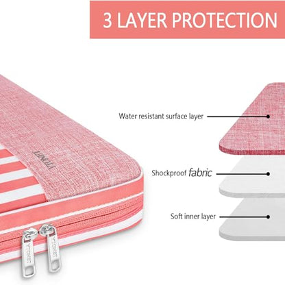 Ytonet Laptop Sleeve Case 16 inch, 15-15.6 Inch Laptop Cover with Handle | Compatible with HP, Dell, Lenovo, Asus Notebook, Protective, TSA, Water Resistant, Gift for Women, Pink Stripes - color: Stripes Pink, size: 16 inch