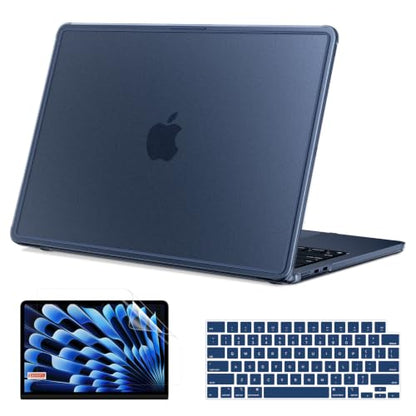 B BELK for MacBook Air 13 inch Case M5/M4/M3/M2 Official Midnight Clear | Scratch-Resistant & Reinforced Anti-Cracking Hard Shell for MacBook Air 13.6 inch Case 2026-2022 (A3449 A3240 A3113 A2681) - color: Frosted Midnight