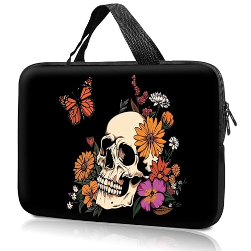 14" 15" Laptop Handle Bag Computer Bag,14.2" 15.4 inch Pouch Holder Notebook Sleeve Cover Compatible for Dell,Lenovo,Toshiba HP, Asus Notebook Messenger Briefcase-Art skull - color: Art Skull