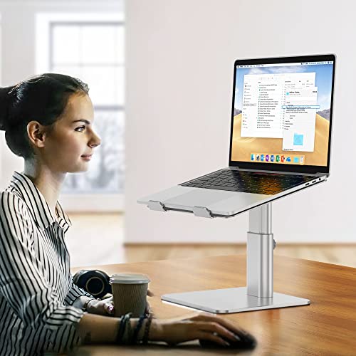 BESIGN LSX6N Laptop Stand, Ergonomic Adjustable Notebook Riser, Computer Holder, Laptop Mount Compatible with 10-15.6" Laptops, Silver - color: Silver