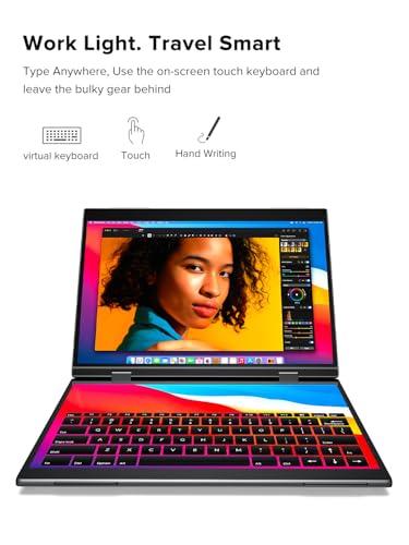 UPERFECT Delta Pro Touch Portable Monitor, 16" 2K Laptop Screen Extender, Touchscreen Dual Monitor with Stylus, First Pressure-Sensitive Touch Display, Stacked Folding Vertical Dual Screen with Stand - size: 16"