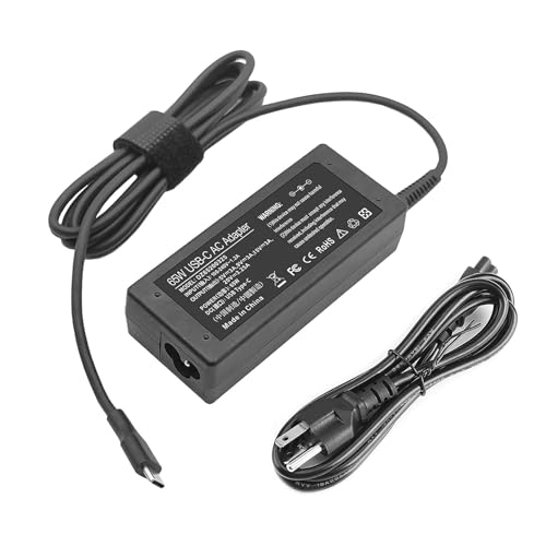 65W 45W USB C Laptop Power Replacement Adapter Charger for Lenovo Chromebook/Yoga/ThinkPad/HP Chromebook/Dell Laptop USB Type C Power Adapter - color: Matte Black-1