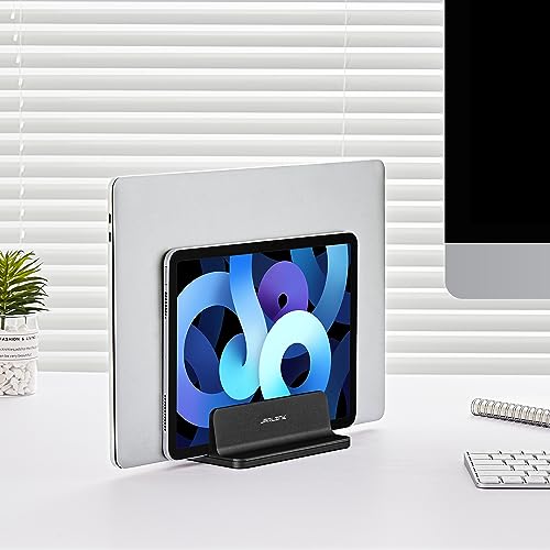 JARLINK Vertical Laptop Stand, Aluminum Laptop Holder Desktop Stand with Adjustable Dock Size (up to 17.3 inches) Compatible with All MacBook/Surface/Dell/Gaming Laptops (Black) - color: Black, size: 1-slot