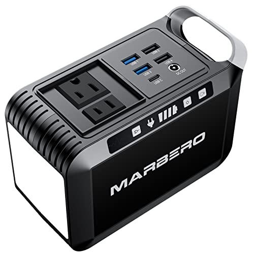 MARBERO Portable Power Bank with AC Outlet, Peak 120W/110V Portable Laptop Battery Bank, 24000mAh Charger Power Supply with AC Outlet, Power Station for Outdoor Camping Home Office Hurricane Emergency - color: M82SGE