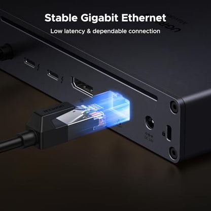 UGREEN 10 in 1 Revodok Maxidok Thunderbolt 5 Docking Station, 120Gbps with 3×TBT5 (Single 8K/ Dual 6K@60Hz), 140W Total Power, DP2.1, Gigabit Ethernet, SD/TF 3.0 Dock for MacBooks and Windows Laptops