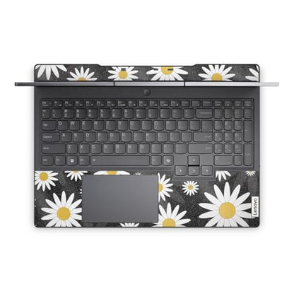 Glossy Glitter Laptop Skin Compatible with Lenovo Legion 5 Gaming Laptop (15IRX9) 2024 - Daisies - Premium 3M Vinyl Protective Wrap Decal Cover - Easy to Apply | Crafted in the USA - color: Daisies, size: Legion 5 Gaming (15IRX9) 2024 Full Cover Skin, sty