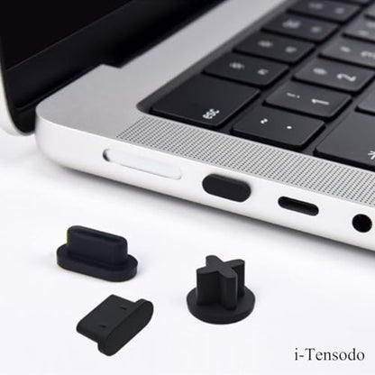 10PCS Dust Cover Port Plugs for MacBook Air 13" M2 M1 /MacBook Pro 13" M2 M1/MacBook Air 15.3" /MacBook Pro 14" 16" M3 M2 M1, Dust Plug for USB C Thunderbolt, 2PCS Webcam Cover Slide