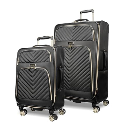 Kenneth Cole REACTION Chelsea Chevron Quilted Luggage, Black, 2-Piece Set (20"/28") - color: Black, size: 2-Piece Set (20"/28")