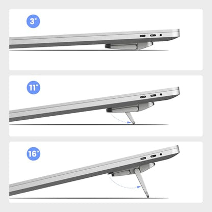 Nillkin Computer Keyboard Stand for Desktop with 3 Adjustable Angles, Mini Laptop Feet, Flip Keyboard Riser Feet for Keyboards, Laptop Stand for MacBook, Dell, HP, Other 14-16 Inches, Silver - color: Silver
