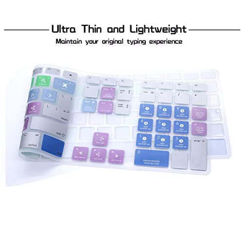 HRH for iMac G6 MB110LL/B MB110LL/A A1243 Keyboard with Numeric Keypad NumberPad Print:Final Cut Pro X Functional Shortcuts Hot Keys Design Silicone Keyboard Skin Cover [US/EU Layout] - color: Z-Final Cut Pro X