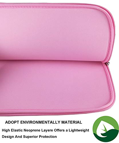 Naukay 15.6 Inch Laptop Sleeve,Resistant Neoprene Laptop Sleeve/Notebook Computer Pocket Case/Tablet Briefcase Carrying Bag - (Pink) - color: pink, size: 15.6 inch