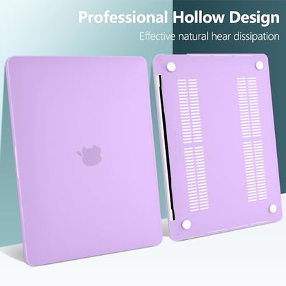 for MacBook Pro 13 inch Case 2023 2022 2021 2020 Release Model: A2338 M2/M1 A2289 A2251 with Touch Bar & Touch ID, Frosted Matte Plastic Hard Shell Case & Keyboard Cover, Purple - color: Purple