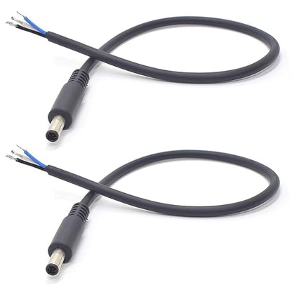 2Pack 1FT 4.5x3.0mm DC Bare Cord Power Pigtail Cable for Dell Laptop Repair | 4.5x3.0mm Small Pin Male, 3 Wire Open End Cable,0.3M Powe Adapter Cord for Dell Latitude XPS Inspiron Power Supply DIY Cable - size: 4.5x3.0mm Male