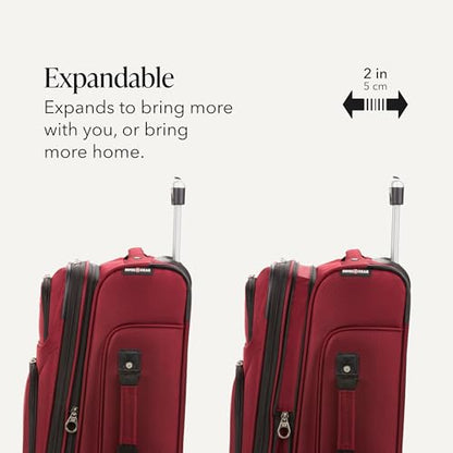 SwissGear Sion Softside Expandable Roller Luggage, Burgundy, 3-Piece Set (21/25/29) - color: Burgundy, size: 3-Piece Set (Carry-On/Medium/Large)