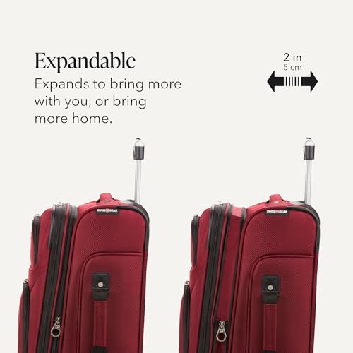 SWISSGEAR Sion Carry-On Spinner Luggage, Softside Expandable, Lightweight Suitcase, Burgundy, 22.75-Inch - color: Burgundy, size: Carry-On