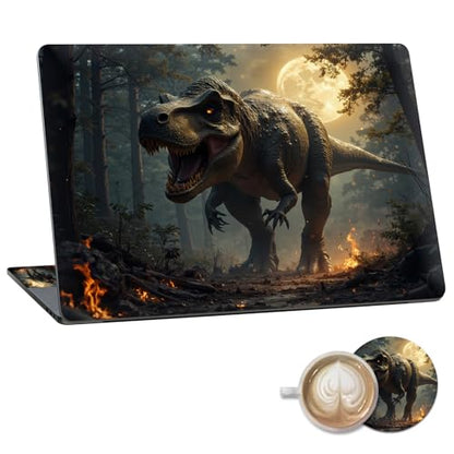 Laptop Skin Sticker Decal 15.6 Inch,12 13 13.3 14 15 15.6 in Laptop Netbook Skins for Notebook,Art Decal Removable Waterproof Scratch Resistant,Universal Vinyl Cover,Dinosaur Forest Moon - color: Dinosaur Forest Moon