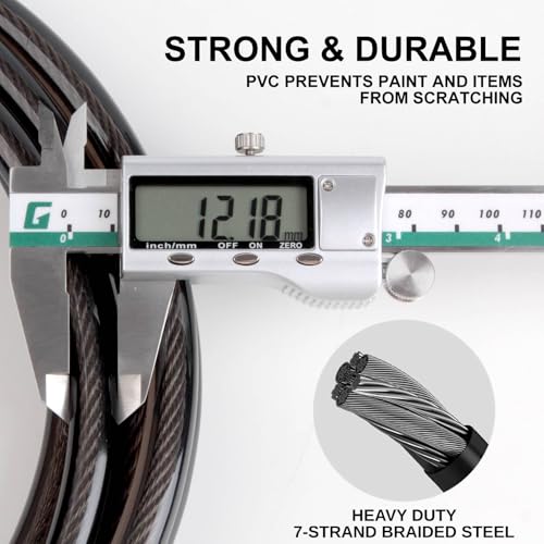 Venzio Heavy Duty 4FT 12mm (1/2 inch) Bike Lock Cable with Loops, Security Steel Lock Cable, PVC Coated Anti-Theft Chain for Bicycle, Gate, Grill, Generator - size: 4FT
