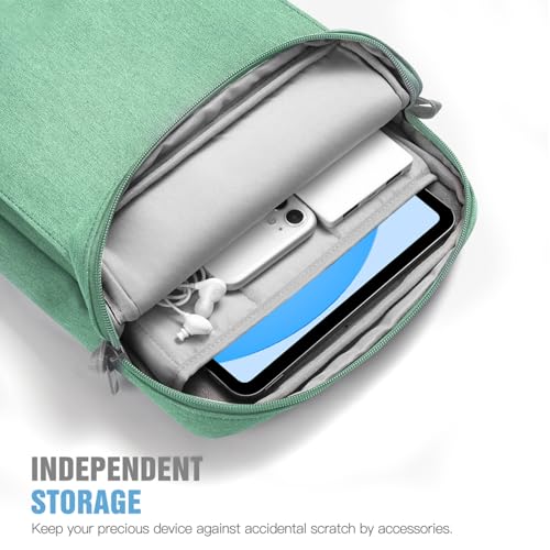 TiMOVO 9-11" Tablet Sleeve Bag Carrying Case with Strap, Bodhi Green | Fits iPad A16 11", Pad Air 11/5th & 4th 10.9", 10th Gen/10.2", Galaxy Tab A11 Plus, Multi-Pocket, Handle, Padded Protection - color: Bodhi Green, size: 9-11