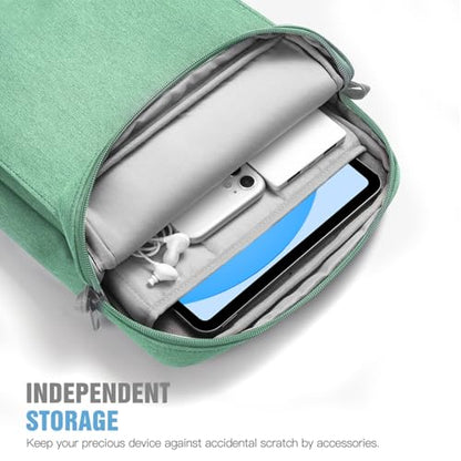 TiMOVO 9-11" Tablet Sleeve Bag Carrying Case with Strap, Bodhi Green | Fits iPad A16 11", Pad Air 11/5th & 4th 10.9", 10th Gen/10.2", Galaxy Tab A11 Plus, Multi-Pocket, Handle, Padded Protection - color: Bodhi Green, size: 9-11