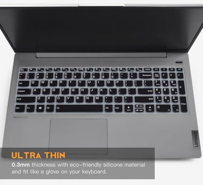 Keyboard Cover for Lenovo Yoga 7i 2-in-1 15.6, 16" /Lenovo V15 G4 (2024), G3, G2, ideaPad 1 1i /IdeaPad Slim 3 3i 5 5i 15.6" 16"/ ideaPad 5 5i 15.6 / IdeaPad 3 3i 15.6 / ThinkBook 15 G4 G3 15p Skin - color: Black