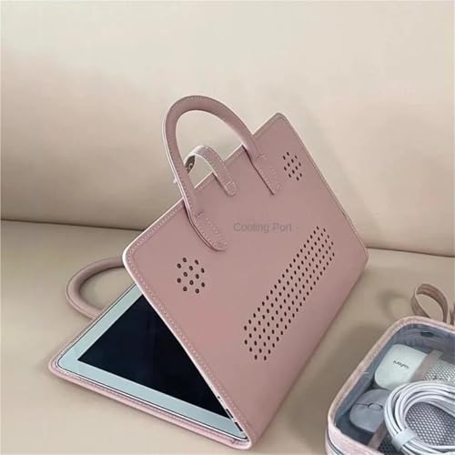 PU Laptop Sleeve Pink with Handle Protective Case Laptop Bag - color: 13 Inch