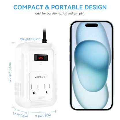 200W Car Power Inverter DC 12V to 110V AC Inverter with PD 65W/30W USB C & 2 QC 18W USB Ports & 2 AC Outlets,Car Pluɡ Adapter Outlet for Laptop/Phone/Road Trip - color: White