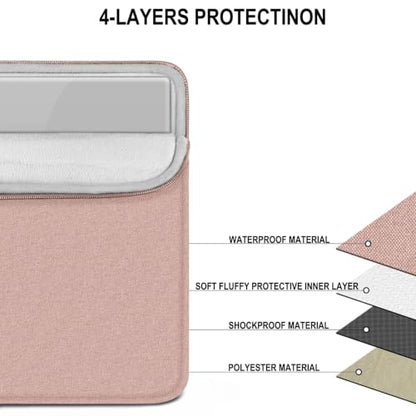 Laptop Sleeve Case 14 inch, Traveling Laptop Case with Pocket, Shockproof Protective Carrying Notebook Bag Compatible for 14 Inch MacBook Air/Pro, HP, Lenovo, Dell, ASUS, Acer, Light Pink - color: Light Pink, size: 14 Inch