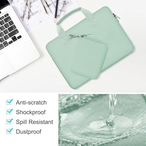 Hseok Laptop Sleeve 13.3-14 inch Case with Small Pouch, Neoprene Computer Bag Compatible with MacBook Neo/Pro 14 M5/M4/M3/M2/M1, Mac Air/Pro 13.3, XPS 14 and Most 13-14 inch Notebooks,Spring Blue - color: Spring blue, size: 13"-14"