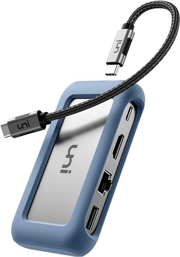 uni USB C Hub Multiport Adapter with Detachable Cable,8IN1 for MacBook Pro | USB C Hub with 4K HDMI, 1Gbps Ethernet, SD Card Reader, 100W PD, for MacBook Pro 2023, iPad Pro 2023, Galaxy S24/S23 - style: 4K@30Hz