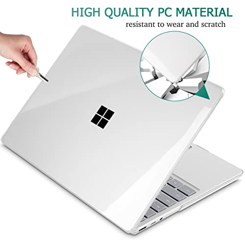 Mektron 2023 Microsoft Surface Laptop GO 3 Case 12.4" Compatible with Go 2/1 Laptop Cover 2022-2020 Releases Model 1943/2013 Plastic Hard Shell Case with Screen Protector, Crystal Clear - color: Crystal Clear