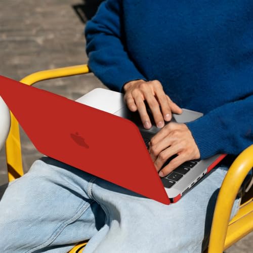 B BELK for MacBook Air 15 inch Case M5 2026 2025 2024 2023 M4 M3 M2, Red | Matte Plastic Laptop Hard Shell Case with Keyboard Cover & Screen Protector, Model A3448 A3241 A3114 A2941, Easy Snap-On - color: Red