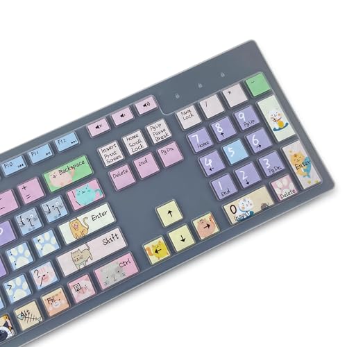 Keyboard Cover for Dell KM636 KB216 KB216t/d/p Keyboard, Dell Optiplex 3050 3240 5250 5460 7450 7050, Inspiron Desktop 3475 3477 3670 5400 5490 7700 7790,Cute Cat - color: Cute Cat