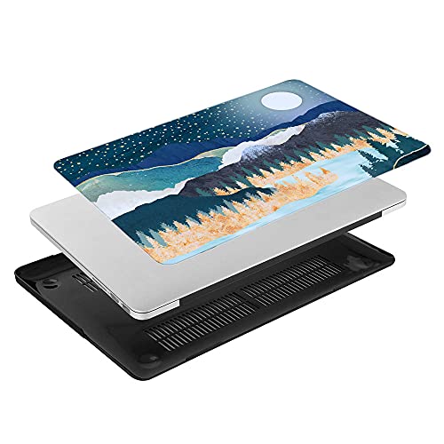 LanBaiLan Laptop Plastic Hard Shell Protective Case, Compatible for New MacBook Air 13 inch 2020 2019 2018 Release A2337 M1 A2179 A1932 Retina Display with Touch ID & Keyboard Cover, Art Scenery - color: Art scenery