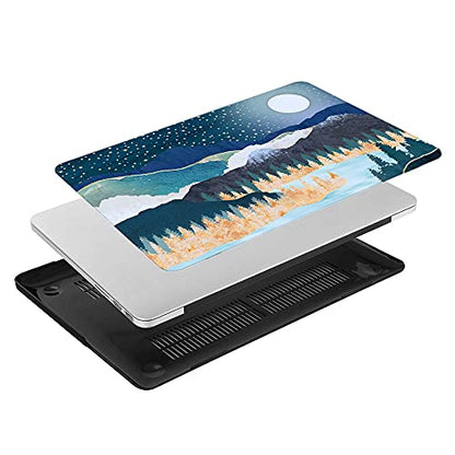 LanBaiLan Laptop Plastic Hard Shell Protective Case, Compatible for New MacBook Air 13 inch 2020 2019 2018 Release A2337 M1 A2179 A1932 Retina Display with Touch ID & Keyboard Cover, Art Scenery - color: Art scenery
