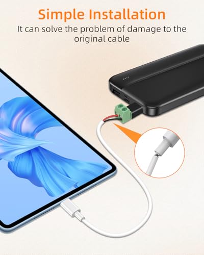 GELRHONR USB C to 2Pin Screw Terminal Adapter, 5V Type C to 2 Pin Solderless Converter Connector for DIY, USBC Repairment and Small Appliances, 4Pack (C Male to 2Pin) - style: C Male to 2Pin