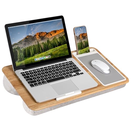 LAPGEAR Home Office Lap Desk – Oak Woodgrain, Fits 15.6” Laptops - color: Oak Woodgrain, size: Home Office W/Device Ledge