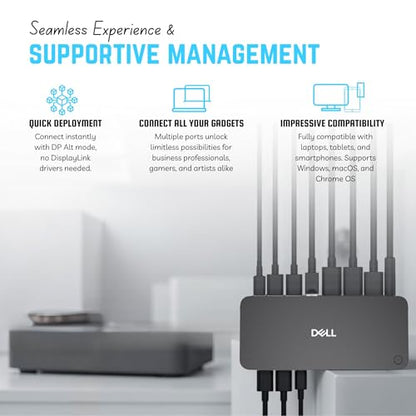 WD25 Dell Pro Dock USB-C Docking Station - with 100W Power, Dual 4K Display Support, HDMI, DP & USB-C Cables - 3 Year Warranty