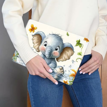 Laptop Skin Sticker 3-Piece Set,Baby Elephant | Trim-to-fit 3-piece vinyl set with one 15 x 10.6 in lid skin and two palm-rest decals for many 12-15.6 in laptops - color: Baby Elephant