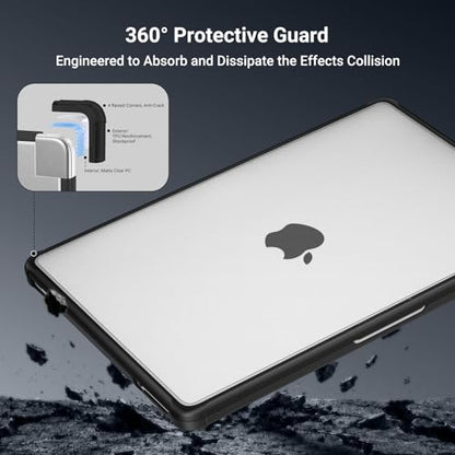 MOSISO Compatible with MacBook Neo Case 13 inch 2026 A3404 A18 Pro Chip | Reinforced Anti-Crack Matte Finish Seamlessly Closes Scratch & Fingerprint Protective Hard Shell with TPU Bumper, Black