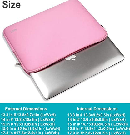 14 Inch Laptop Sleeve, Resistant Neoprene Laptop Sleeve/Notebook Computer Pocket Case/Tablet Briefcase Carrying Bag for 14 inch HP, Lenovo, Asus Notebook, Ultrabook, Pink - color: pink, size: 14 inch