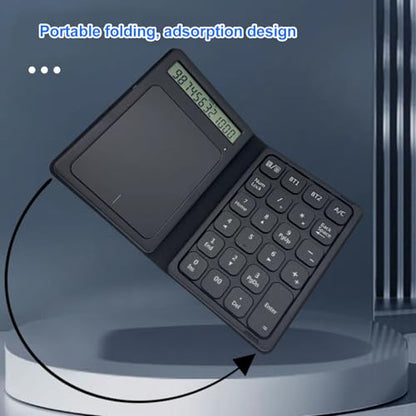 ciciglow Bluetooth Number Pad, Rechargeable Wireless Numeric Keypad Foldable 23 Keys with Calculator Touchpad External Numpad Keyboard Data Entry