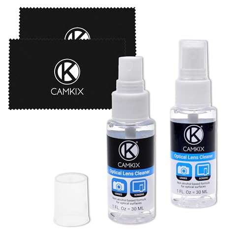 Camkix Lens and Screen Cleaning Kit - 2X Cleaning Spray 2X Microfiber Cloth - Perfect to Clean The Lens of Your DSLR and Compatible with Your Camera, Smartphone, Tablet, Notebook, etc. - color: 2 Bottles