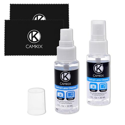 Camkix Lens and Screen Cleaning Kit - 2X Cleaning Spray 2X Microfiber Cloth - Perfect to Clean The Lens of Your DSLR and Compatible with Your Camera, Smartphone, Tablet, Notebook, etc. - color: 2 Bottles