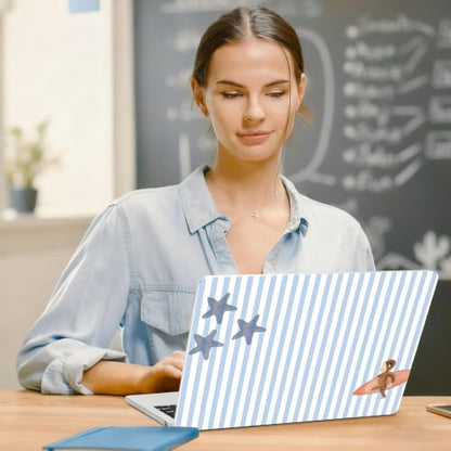 G JGOO Compatible with MacBook Air 13 inch Case 2026 2025-2022 M5 A3449 M4 A3240 M3 A3113 M2 A2681, Plastic Hard Shell for MacBook Air 13.6 inch Case + Keyboard Cover + Screen Protector, Blue Stripe - color: Blue Stripe