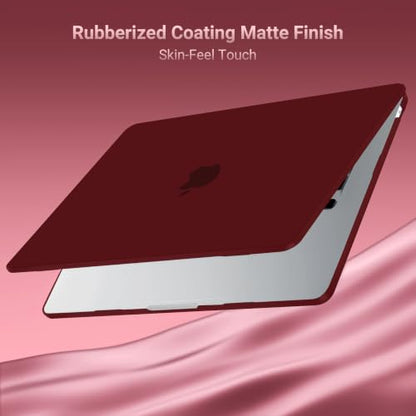 MOSISO Compatible with MacBook Air 15 inch Case M5 2026 M4 M3 M2 2025-2023 | A3448 A3241 A3114 A2941, Scratch-Resistant Protective Hard Shell Case&Keyboard Cover&ScreenFilm&Pouch, Burgundy - color: Burgundy