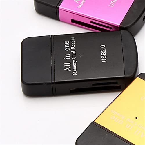 TXY 4 in 1 Card Reader USB2.0 to SD Micro SD TF MS MMC M2 Cardreader for Laptop PC Smart Card Reader SD Card Reader 4 in 1 Card Adapter (Black) - color: Black