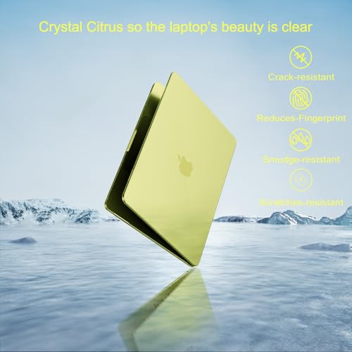 MOSISO Compatible with MacBook Neo Case 13 inch 2026 A3404 A18 Pro Chip | Ultra-thin Protective Crystal Hard Shell Case&Keyboard Cover&Screen Protector, Citrus - color: Citrus